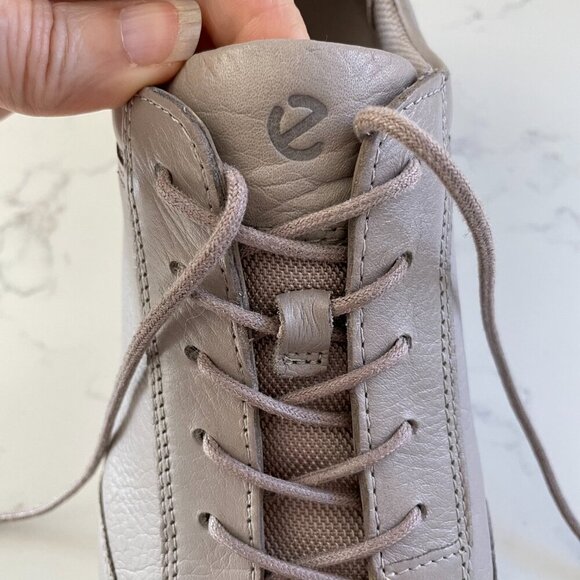 Ecco Soft 7 Casual Lo Cut Leather Lace Up Sneakers Neutral Soft Grey Sz 40 - Picture 9 of 13